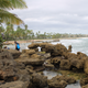 People climbing on rocks in Dorado, Puerto Rico.